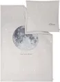 Produktbild: s.Oliver Kinderbettwäsche Satinbettwäsche s.Oliver Junior Mond, Mako-Satin, 2 teilig, mit Sternenhimmel und Mond