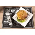 Produktbild: Mank Tischset Papier Burger Menu in Schwarz, 40 x 30 cm, 500 Stück - Platzset Platzdeckchen