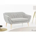 Produktbild: MKS MÖBEL Sofa PIRS-2 Sitzer, Set, Sofa 2-sitzer, T30-Schaum, Skandinavischer Stil, Gesteppte Polsterung, Holzbeine grau