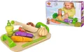 Produktbild: Eichhorn Holz Schneide-Set für Kinder – Gemüse Schneidebrett mit 12 Teilen