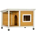 Produktbild: Hundehütte, Tannenholz, Hundehaus mit Terrasse, Kleintierhaus, Outdoor, Orange
