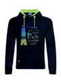 Produktbild: SCHIETWETTER Unisex, Herren Hoodie Leuchtturm, Kapuzenpullover für Männer, Sweater mit Print, Heimat, Moin, maritim Black-Rainbow XL
