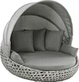 Produktbild: Dehner Gartenmöbel Sunlounger Miami, mit Faltdach und Polstern, 220 x 82 x 168 cm, Aluminium/Kunststoff, grau/weiß