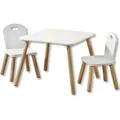 Produktbild: KESPER® Kindertisch mit 2 Stühlen weiß – Kinder-Sitzgruppe | Kindermöbel-Set für Kinderzimmer & Spielbereich | 3-tlg. 1771213 - Weiß/Naturbelassen