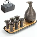 Produktbild: TEANAGOO Japanisches Traditionell, Sake Karaffe (170 ml) 6 Sake Becher Saki Set