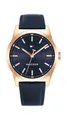 Produktbild: Tommy Hilfiger Uhr mit DREI-Zeiger-Quarzwerkfür Herren mit Marinblaues Lederarmband - 1792189