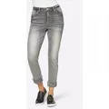 Produktbild: Bequeme Jeans HEINE, Damen, Gr. 42, Normalgrößen, blau (light grau, denim), 98% Baumwolle, 2% Elasthan, unifarben, 7/8-Länge, Jeans