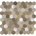 Produktbild: Dalsys Selbstklebende Fliesen 0,88m² 11 Stück Hexagon Beige Silber