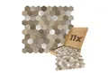 Produktbild: Dalsys Wandpaneel 0,88m² 11 Stück selbstklebend, BxL: 27.7x29 cm, (Beige Silber Hexagon, 11-tlg., Wandfliese) feuchtigskeitsbeständig, einfach montiert, hochwertiges Material