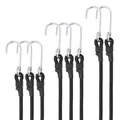 Produktbild: LTStore Spanngummi mit Haken,8er Expander mit Haken Gummispanner Gummibänder mit Haken 60cm Gepäckspanner für Sackkarre Gepäckträger Fahrrad Motorrad Camping Schwarz.