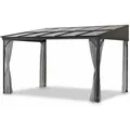 Produktbild: Terrassenüberdachung Mit Polycarbonat-dachplatten 'melanie', Grau, 400 X 300 X 214 Cm (l X B X H) - Leco