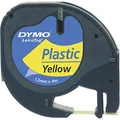 Produktbild: Dymo LetraTag Band, Plastik, 12 mm x 4 m schwarz auf gelb