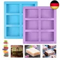 Produktbild: DONQL 2Stück SIlikonform Seifenform Silikonform Rechteckig 6-Teilig Hand Made