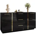 Produktbild: Lookway Kommode, Schwarz, Holzwerkstoff, 158x81x41.3 cm, Wohnzimmer, Kommoden & Sideboards, Sideboards