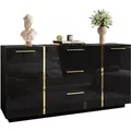 Produktbild: KOMMODE MIT SCHUBLADEN ONYX HOCHGLANZ 158 CM
