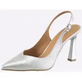 Produktbild: Slingpumps HEINE, Damen, Gr. 41, silberfarben, Textil, Schuhe Slingpumps
