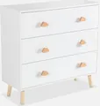 Produktbild: sweeek - Kinderkommode, 3 Schubladen mit wolkenförmigen Griffen - Weiß