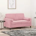 Produktbild: 2-Sitzer-Sofa mit Zierkissen Rosa 120 cm Samt