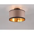 Produktbild: Deckenleuchte Davos Mit Stoffschirm In Taupe/gold, Ø 30cm