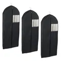 Produktbild: WENKO Kleidersack Modell Deep Black (Set, 3 St) Kleiderschutzhülle mit Reißverschluss & Sichtfenster, ideal auf Reisen