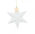 Produktbild: Räder Weihnachtsbaumkugel Design Hänger Porzellanstern Goldstern Weiß (10cm)