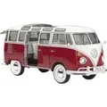 Produktbild: Revell 07399 Volkswagen VW T1 Samba Bus, Maßstab 1:24, 18,1cm originalgetreuer Modellbausatz für Fortgeschrittene, Automodell, Rot/Weiß