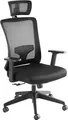 Produktbild: tectake® Bürostuhl Phoibe ergonomische Form mit Lordosenstütze und verstellbarer Kopfstütze 360° drehbar