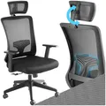Produktbild: tectake® Bürostuhl ergonomisch mit Rückenstütze, ergonomischer Sessel, Stuhl, Office Chair Drehstuhl mit Rollen, Schreibtischstuhl für Home Office, Computerstuhl, für Gamer, PC Arbeit