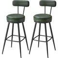 Produktbild: Set mit 2 drehbaren Barhockern mit Rückenlehne LBC889C01V1, Kunstleder, 101 cm, grün