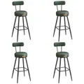 Produktbild: VASAGLE EKHO Kollektion - 360° drehbarer Barhocker, 4er Set, Hocker mit Rückenlehne für Bartisch, Kunstleder mit Nähten, Mid-Century-Modern-Stil, 76 cm hoch, Küche, Hausbar, waldgrün LBC389C01