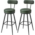 Produktbild: Set mit 2 drehbaren Barhockern mit Rückenlehne LBC889C01V1, 101 cm, grün – A