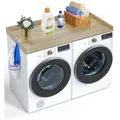Produktbild: VEVOR Arbeitsplatte für Waschmaschine & Trockner, 1370 x 700 x 69 mm Holzarbeitsplatte wasserabweisende Waschmaschinenabdeckung mit Anti-Rutsch-Pads, für Aufbewahrung, Eichenfarbe