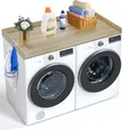 Produktbild: VEVOR Arbeitsplatte für Waschmaschine und Trockner, 1370 x 700 x 69 mm, Arbeitsplatte aus Holz, wasserdichte Waschmaschinenabdeckung mit Anti-Rutsch-Matte, Eiche