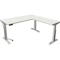 Produktbild: Sitz-/Stehtisch Move professional elektr. Höhenverstellbar BxTxH 200x220cm silber/weiß