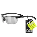 Produktbild: Uvex sportstyle 114 - Outdoorbrille für Damen und Herren - verspiegelt - inkl. Wechselscheiben in den Filterkategorien 0, 1 und 3 - black matt/silver - one size