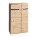 Produktbild: MEMPHIS Aktenschrank in Artisan Eiche Optik, Graphit - Moderner Büroschrank mit 2 Türen - 75 x 197 x 38 cm (B/H/T)
