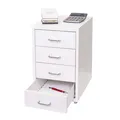 Produktbild: MCW Rollcontainer Preston T851, Schubladenschrank Stahlschrank Büroschrank, 48x28x41cm 4 Schubladen ~ weiß