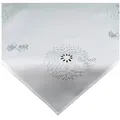 Produktbild: heimtexland Tischdecke Deko Tischwäsche Kissen Serie Pusteblume bestickt (Typ887 1-tlg), Mitteldecke 85x85 I natürlich edle Leinen-Optik I wollweiß weiß quadratisch | 85 cm x 85 cm
