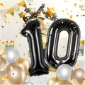 Produktbild: Luftballon Zahl 10, Geburtstag, Folienballon, Schwarz, 40 Zoll, Helium