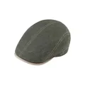 Produktbild: fiebig Brighton Flatcap aus Leinen | Schirmmütze mit Baumwollfutter | Schiebermütze mit Kontrastnähten (59-L, olivgrün)