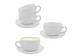 Produktbild: Spetebo Kaffeeservice Cappuccino oder Kaffee Tassen mit Unterteller weiß (8-tlg), 4 Personen, Porzellan, Tassen mit Unterteller, Porzellan, Tee