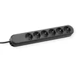 Produktbild: BACHMANN Steckdosenleiste SMART 6-Fach 1,5m Mehrfachsteckdose Schwarz 381.147K (Befestigung durch Anschraublöcher und praktische Kabelaufwicklung)