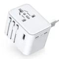 Produktbild: 2025 Neueste Reiseadapter Weltweit, Universal Reisestecker mit 2USB A und 2 USB C,Internationaler Stecker Traval Adapter für Deutschland USA England Australien Japan,Travel Essentials