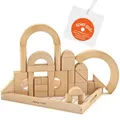 Produktbild: Merle Toys® - Holzbausteine ab 2 Jahren: Kinderspielzeug aus Holz, Montessori Spielzeug, Holzspielzeug, Set aus 30 Bauklötze und Bausteine