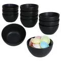Produktbild: MamboCat London Lampart Nero Kattegat 12er Set Snack- & Dip-Schälchen I Ø 10 cm I 150 ml I 12 Personen I matt Schwarz I Kompott-Schale, Dessert-Schüssel, Mini-Bowl I für Antipasti & Co I Steingut