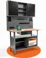 Produktbild: Ondis24 Werkstatt Set 120 cm Werkbank Metall 1x Werkzeugschrank - Lochwand Haken