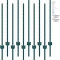 Produktbild: VEVOR 3 Fuß Zaunpfosten, 10er Pack U-Kanal Schwerlast-Metallzaunpfosten, Robuste Stahlzaunpfähle für Garten, Rasen, Bauernhöfe und Außen-Draht... - Grün