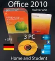 Produktbild: Microsoft Office Home and Student 2010 Vollversion 3 PC Box, DVD + SP1 OVP
