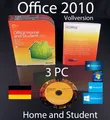 Produktbild: Microsoft Office Home and Student 2010 Vollversion 3 PC Family Pack Box + DVD