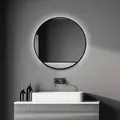 Produktbild: Talos Dekorativer Wandspiegel Black Hole Light indirekter LED Beleuchtung in schwarz matt Ø 60 cm
